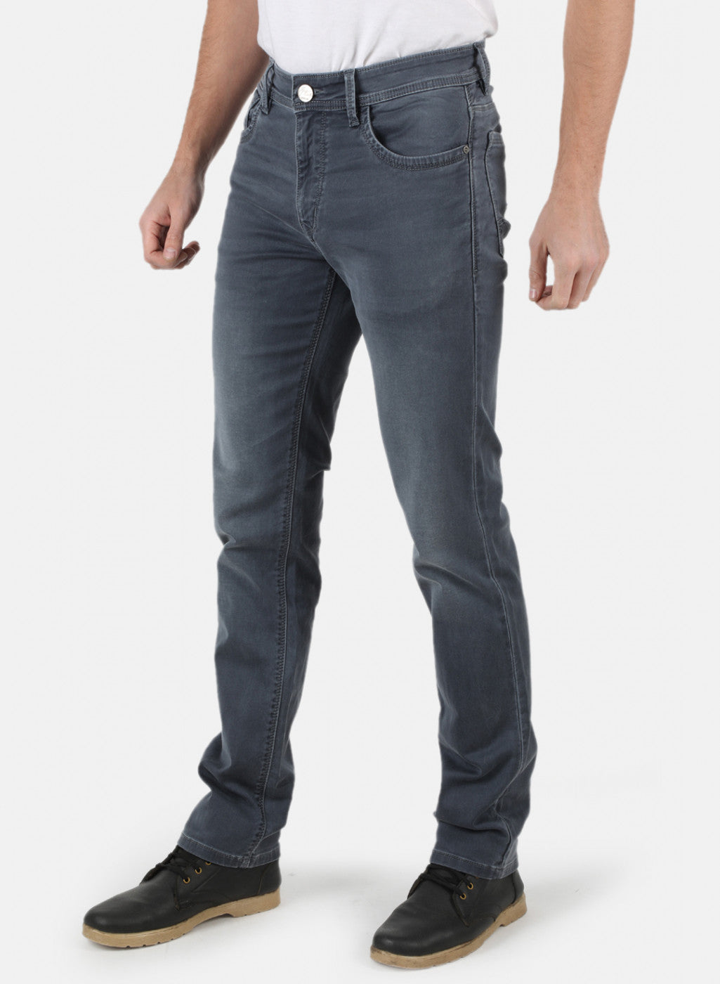 Men Grey Narrow Fit Denim