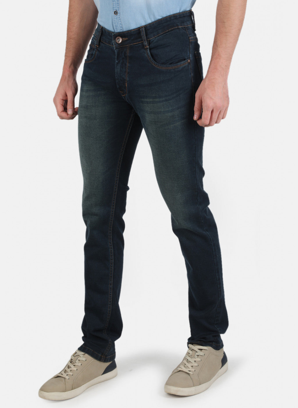 Men Green Narrow Fit Denim