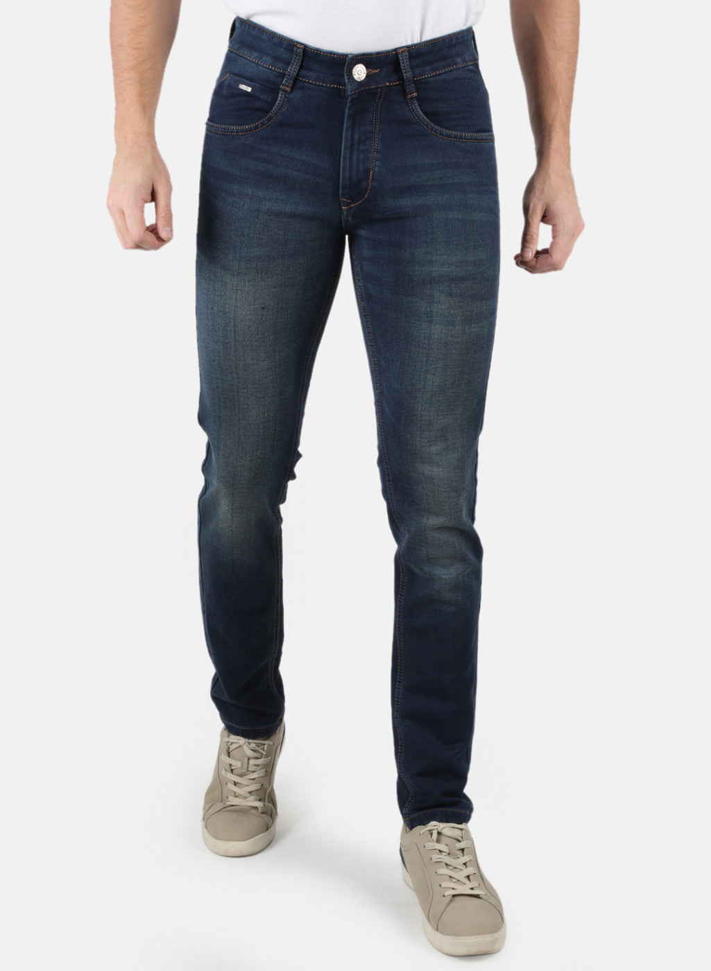 Men Navy Blue Skinny Fit Denim