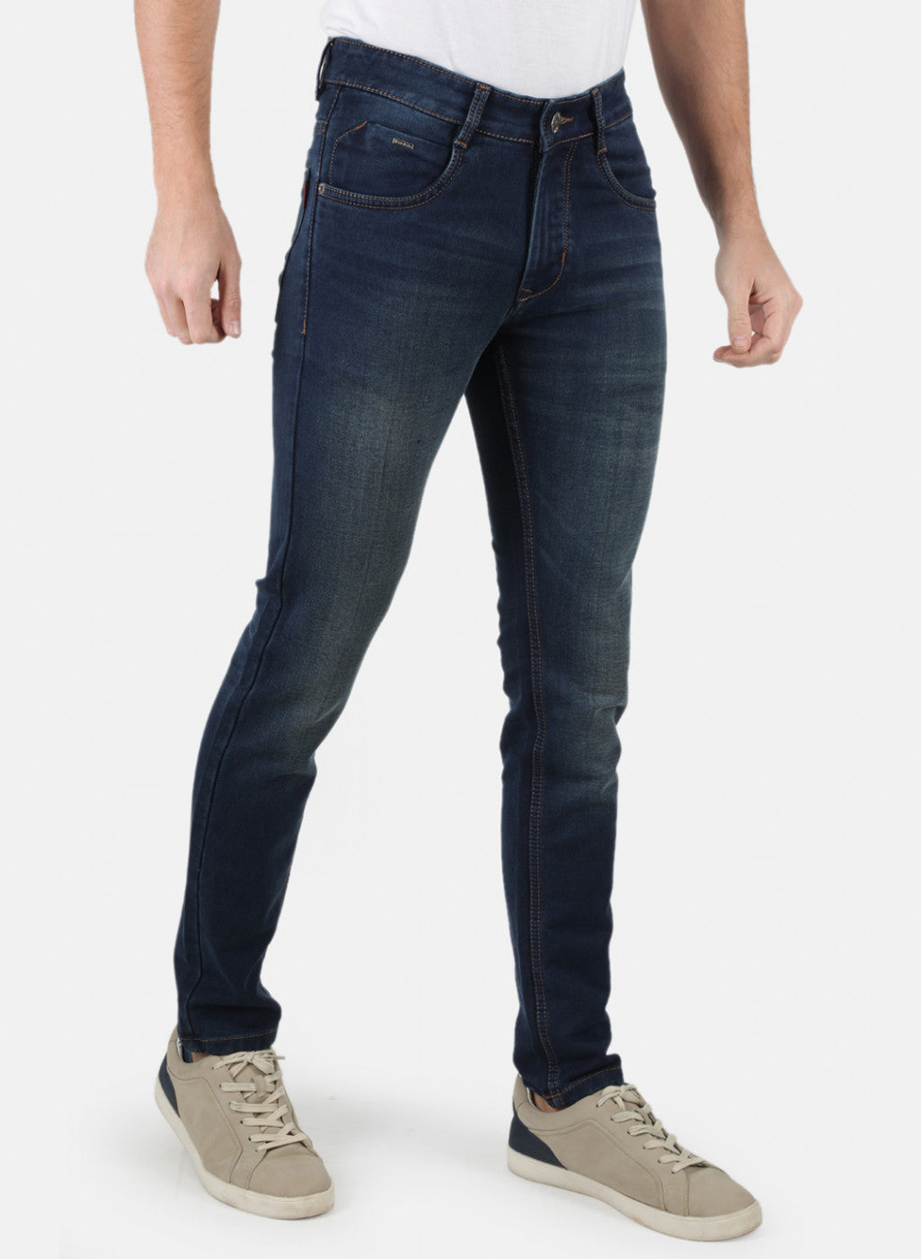 Men Navy Blue Skinny Fit Denim