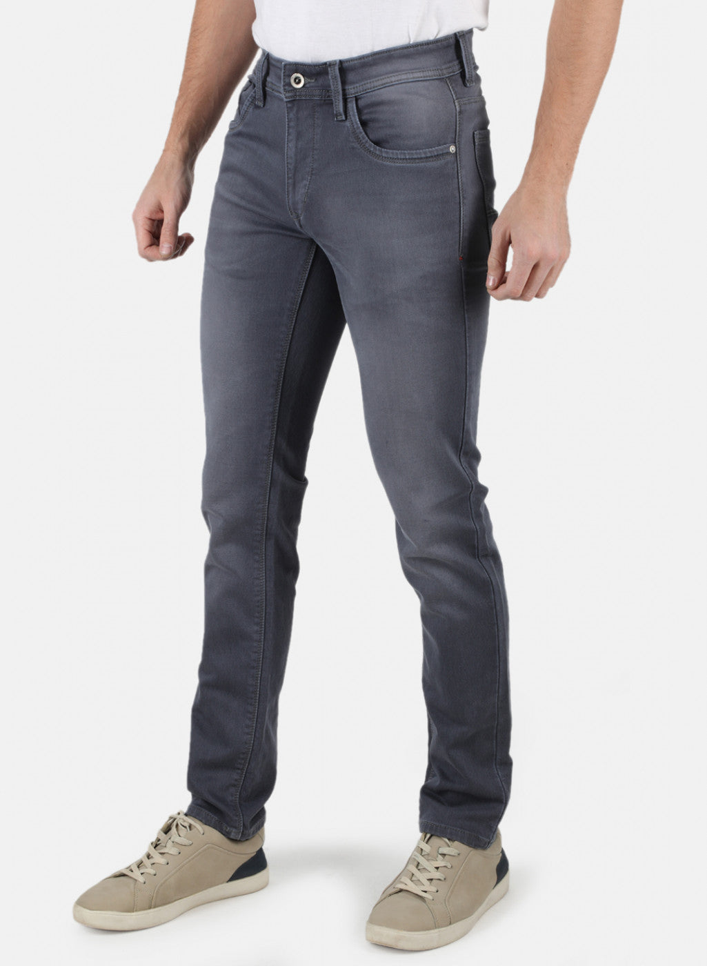 Men Grey NArrow Fit Denim