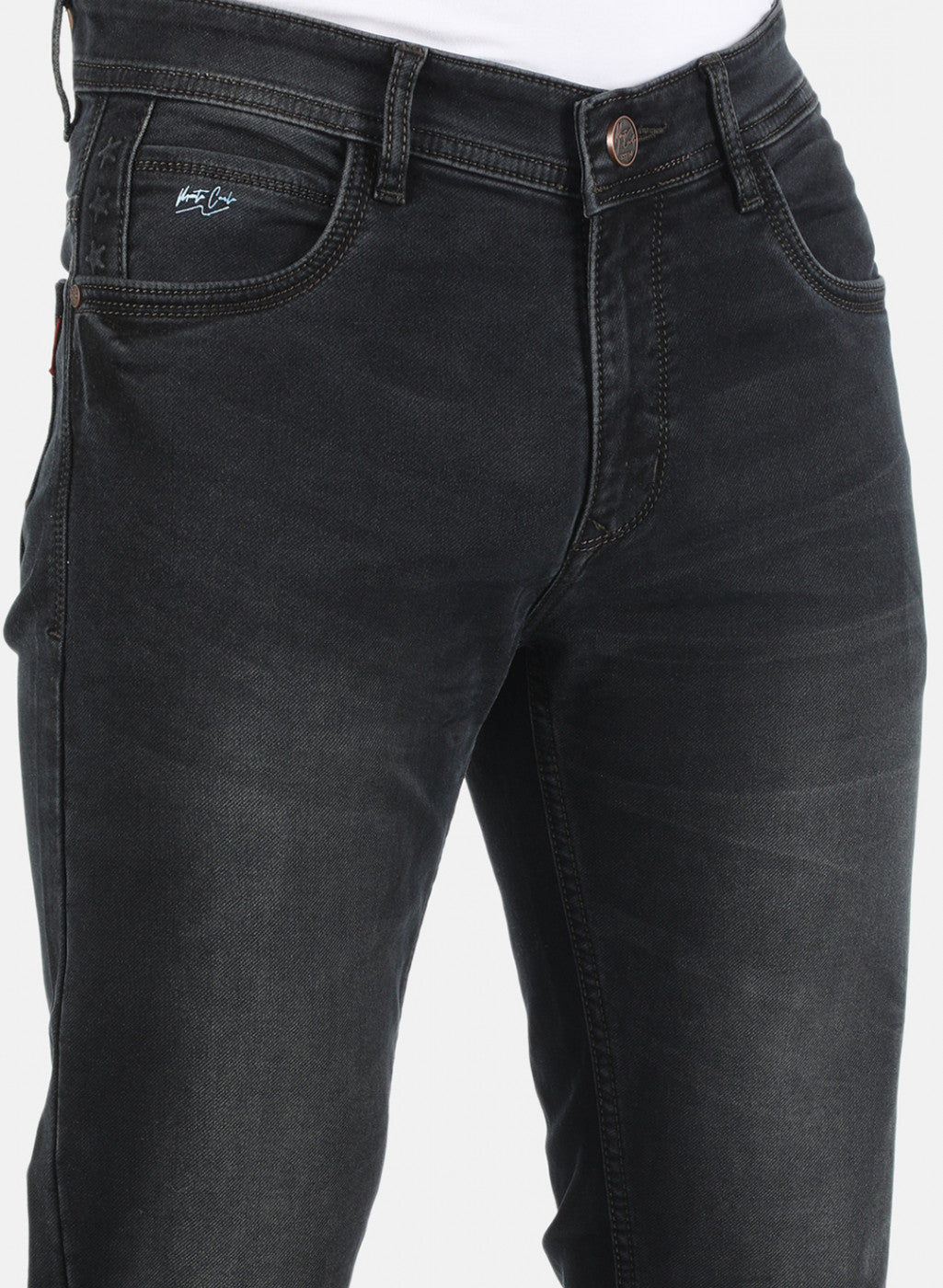 Men Black Narrow Fit Denim