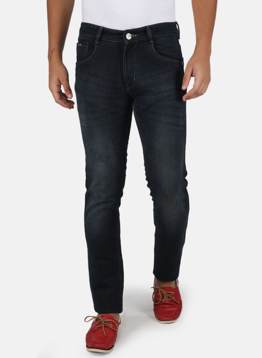 Men Navy Blue Skinny Fit Denim