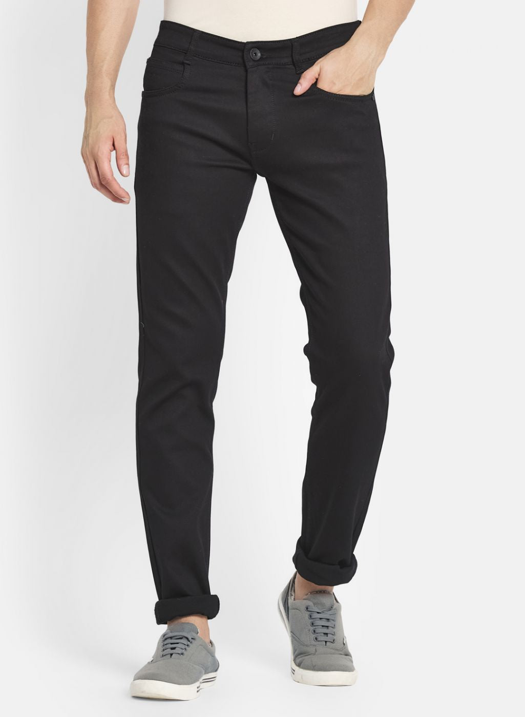 Men Black Skinny Fit Denim