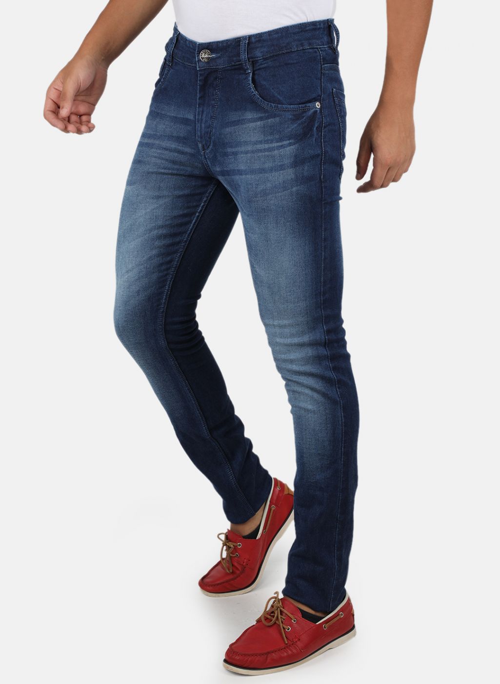 Men Navy Blue Skinny Fit Denim