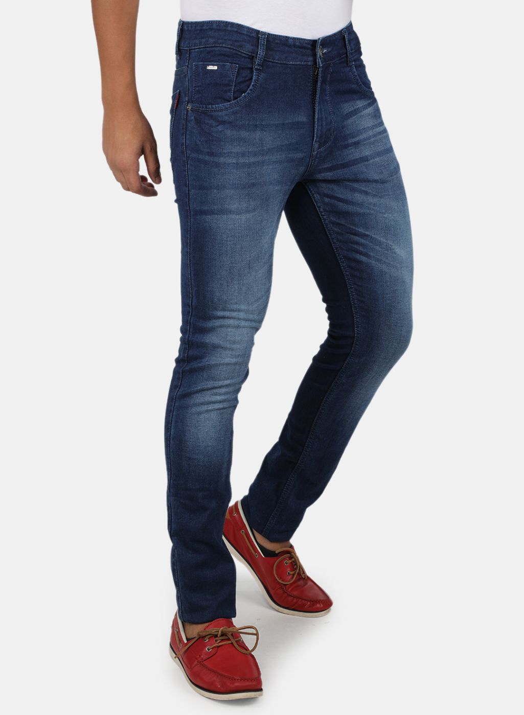 Men Navy Blue Skinny Fit Denim