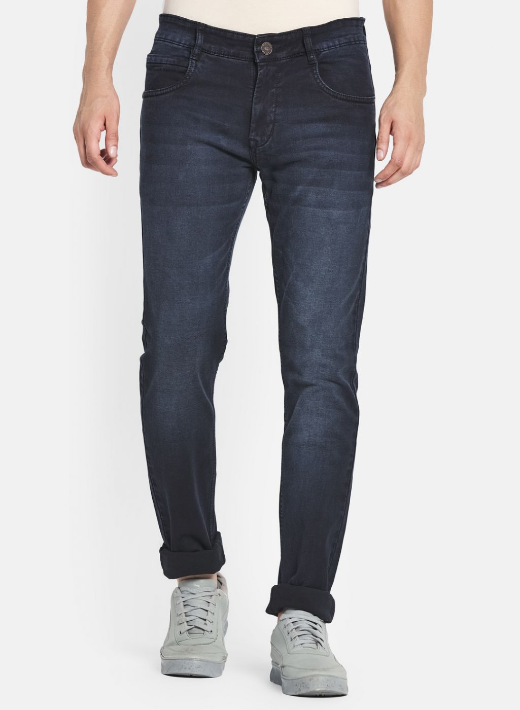 Men Navy Blue Skinny Fit Denim