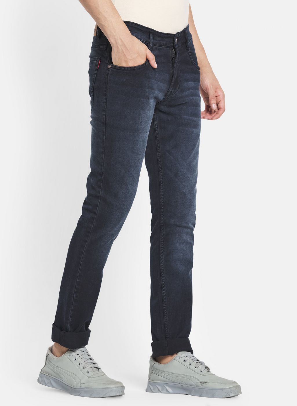 Men Navy Blue Skinny Fit Denim