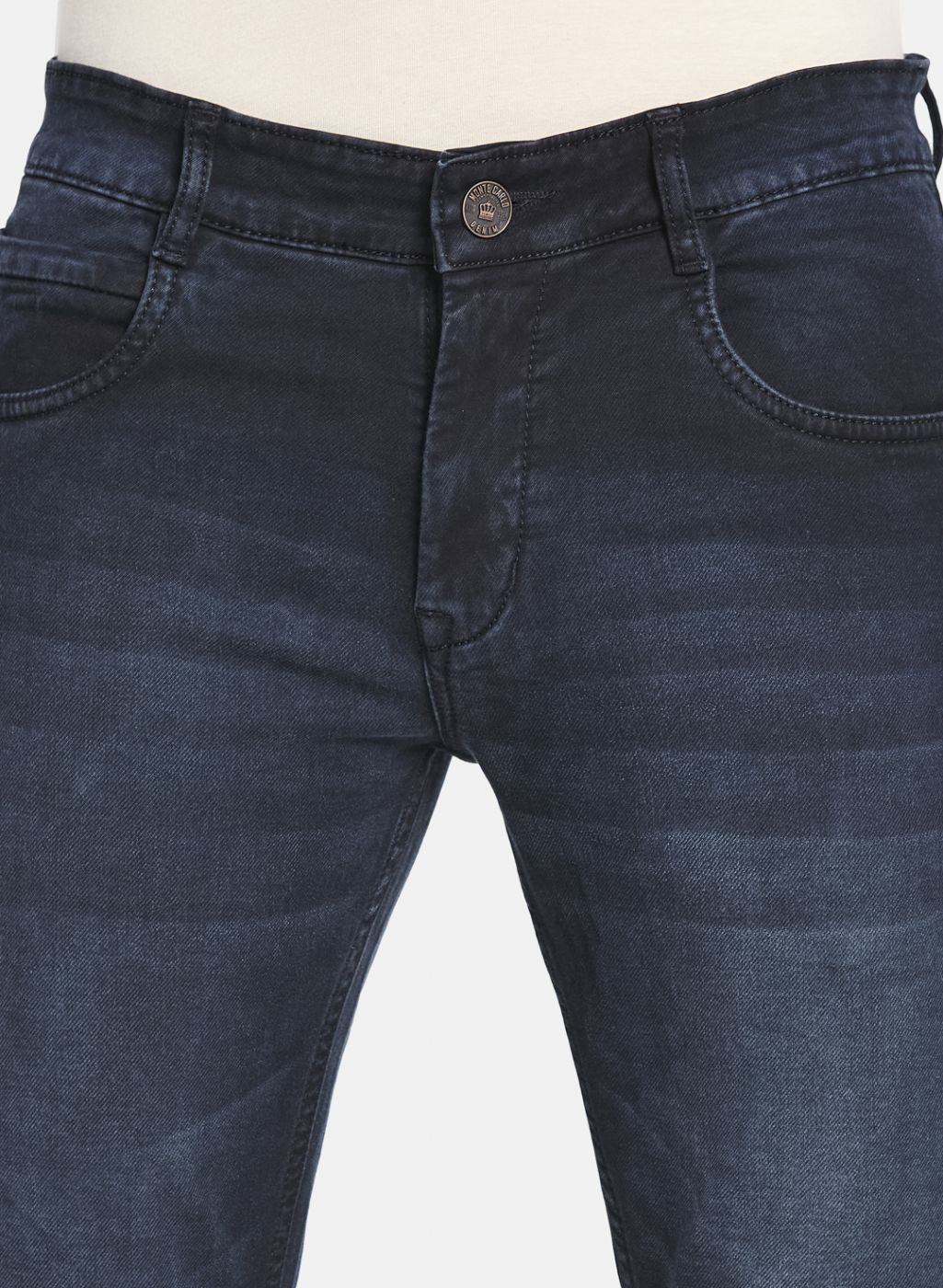 Men Navy Blue Skinny Fit Denim