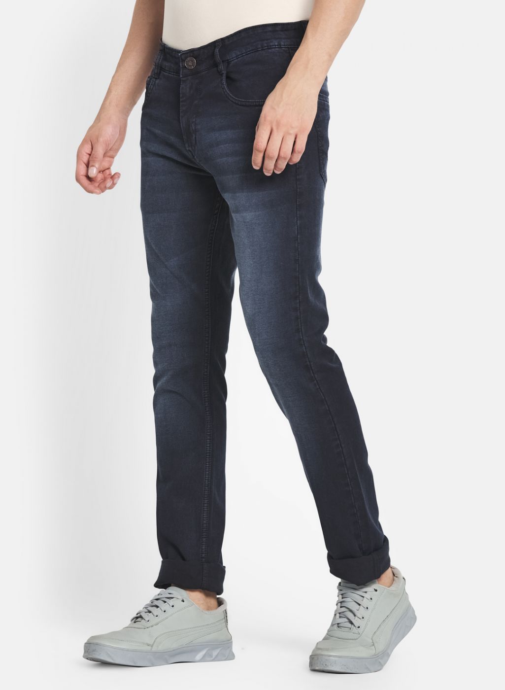 Men Navy Blue Skinny Fit Denim