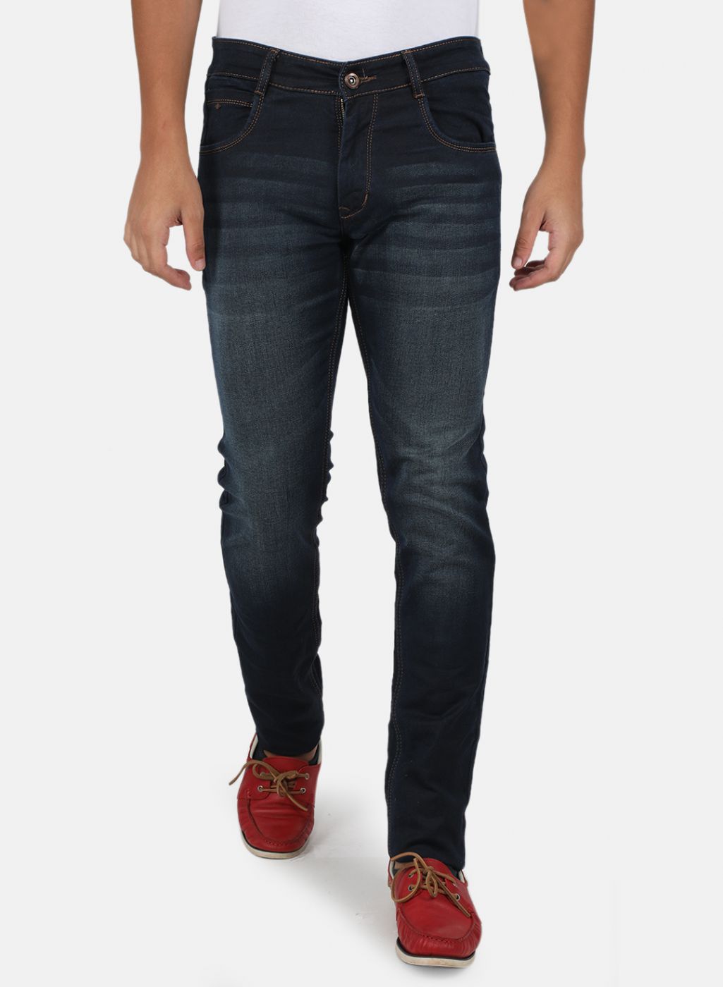 Men Navy Blue Skinny Fit Denim