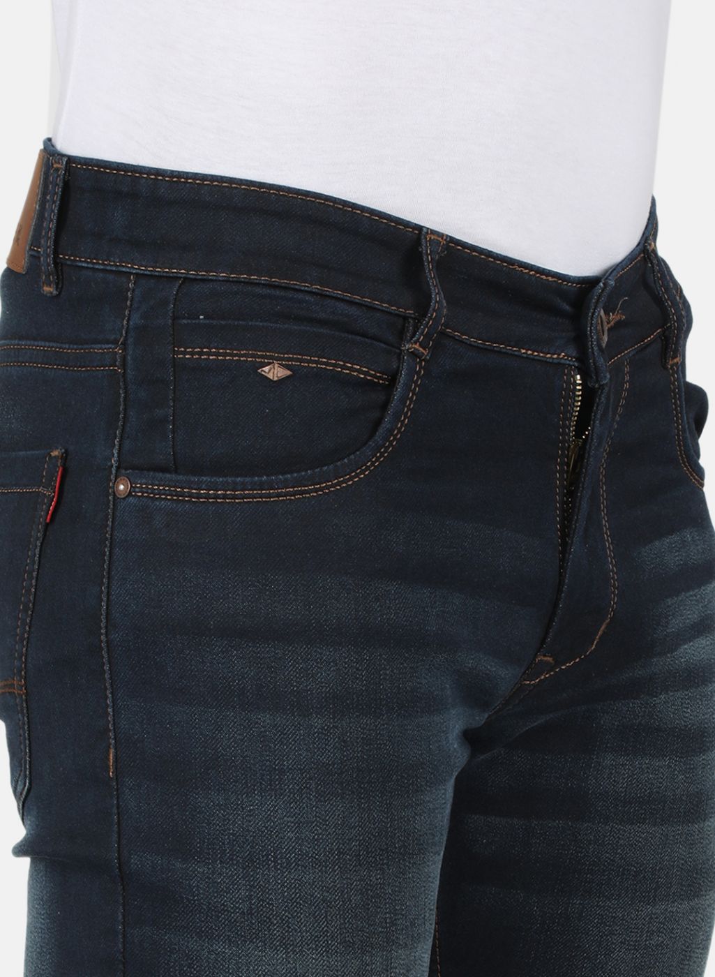 Men Navy Blue Skinny Fit Denim