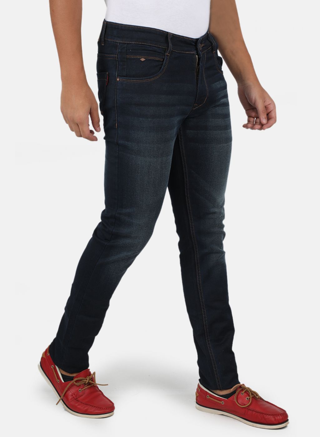 Men Navy Blue Skinny Fit Denim