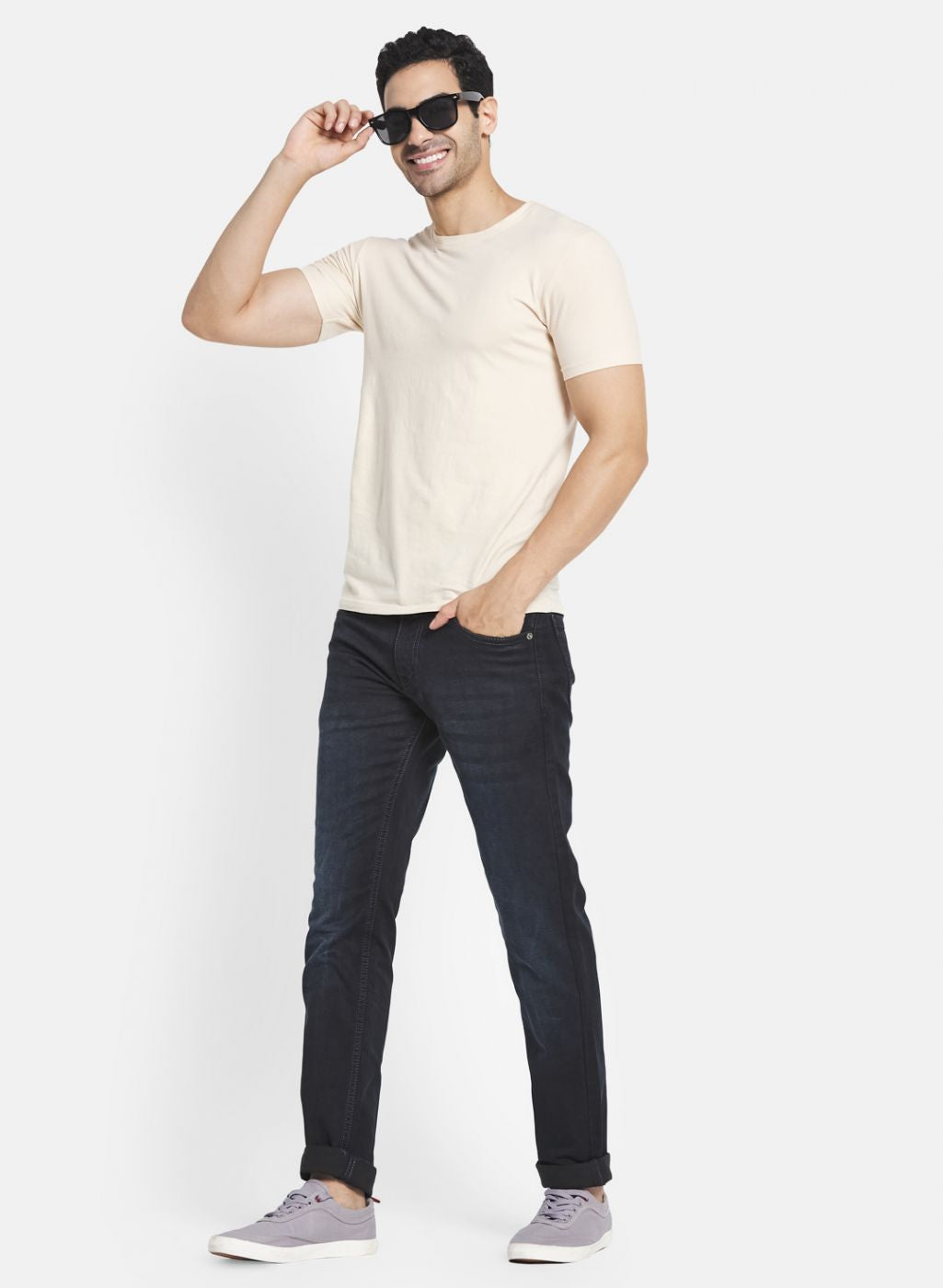 Men Black Skinny Fit Denim