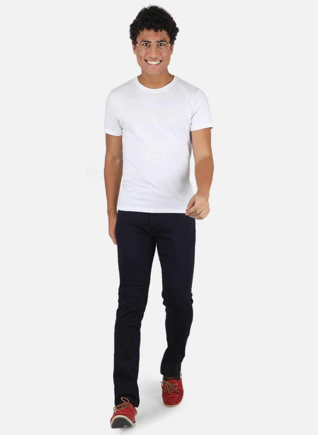 Men Navy Blue Skinny Fit Denim