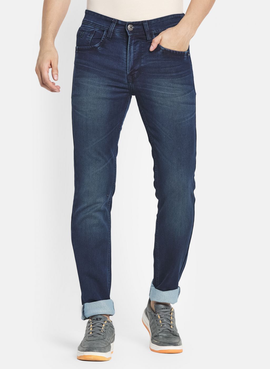 Men Navy Blue Skinny Fit Denim