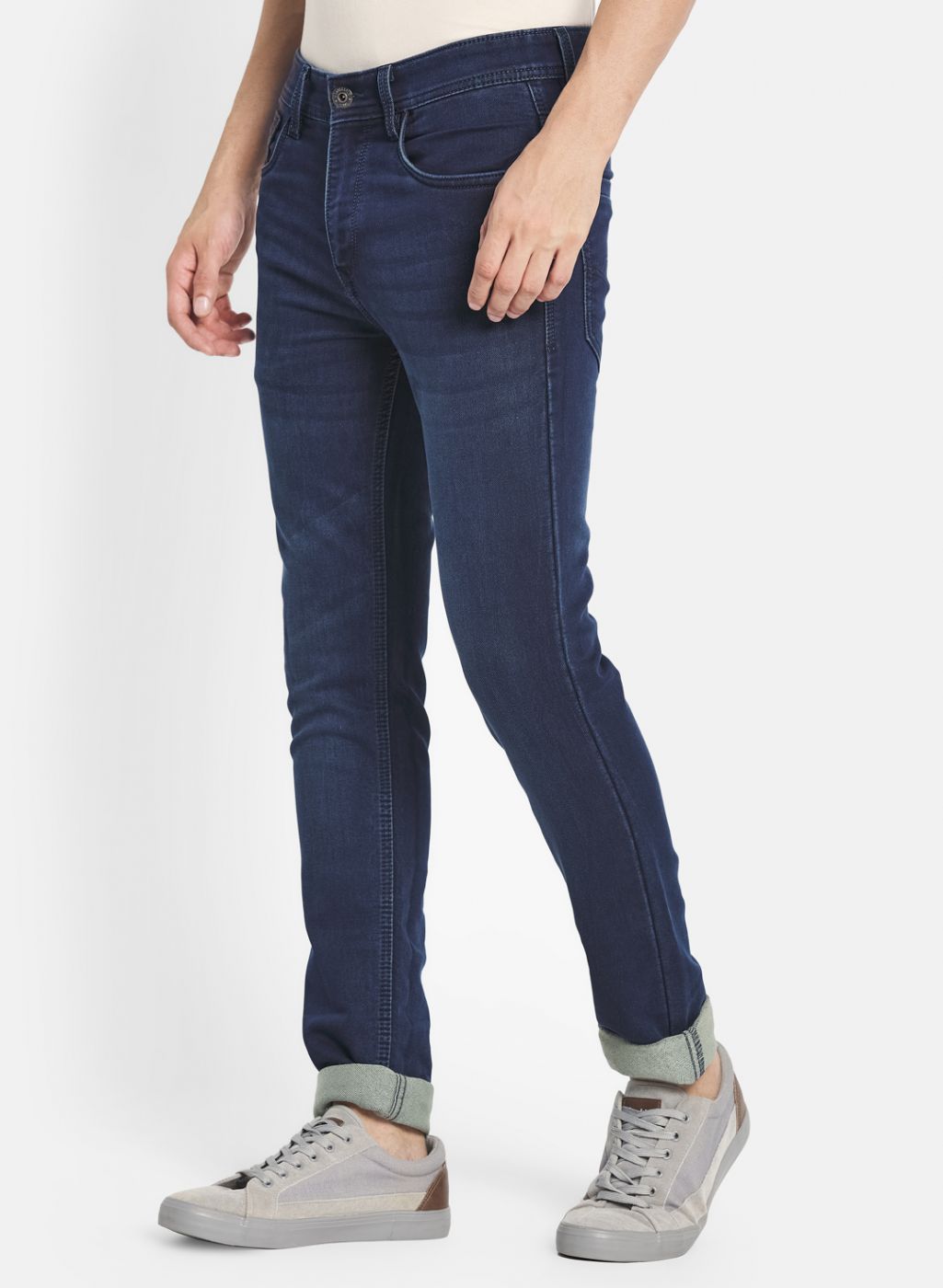 Men Navy Blue Skinny Fit Denim