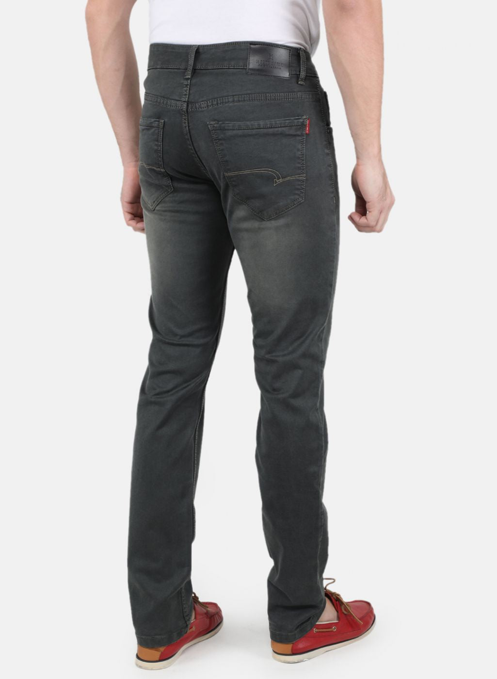 Men Olive Narrow Fit Denim