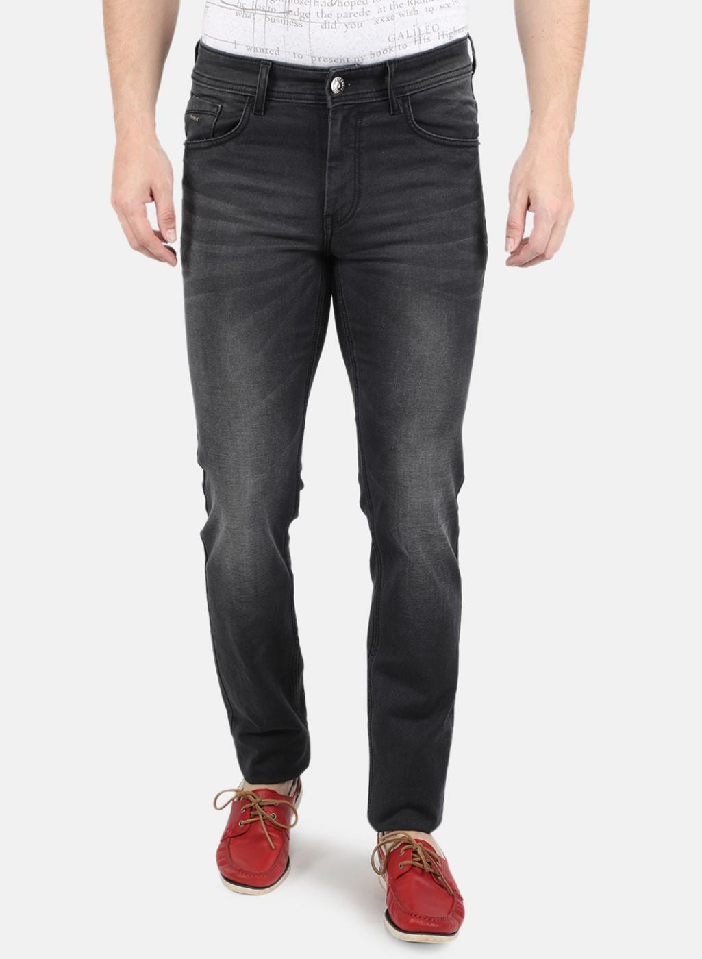 Men Black Narrow Fit Denim