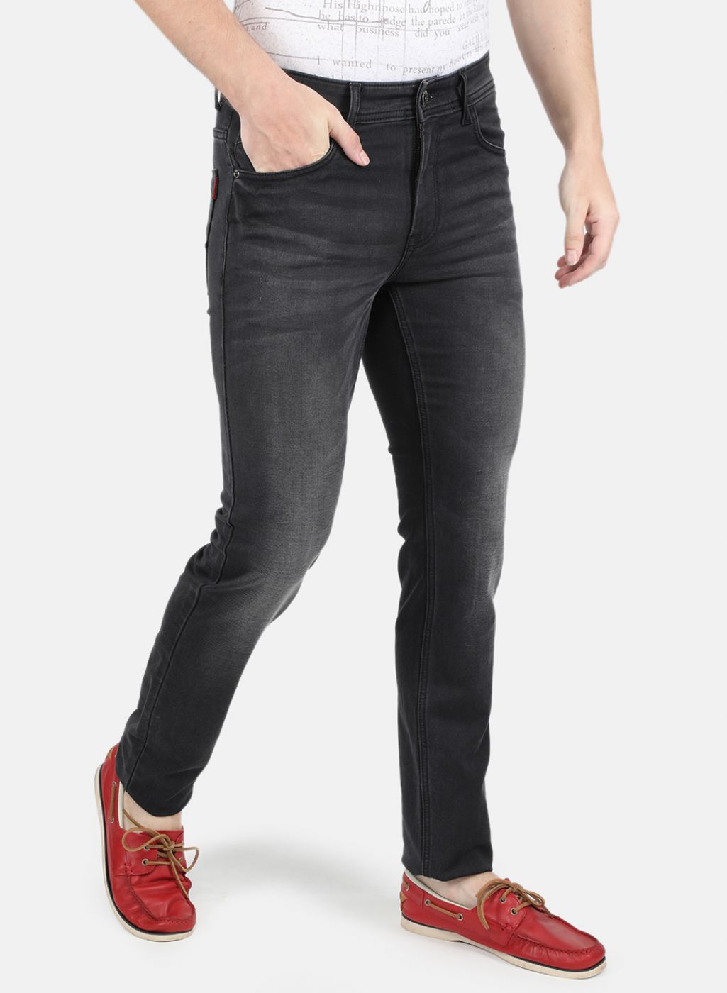 Men Black Narrow Fit Denim