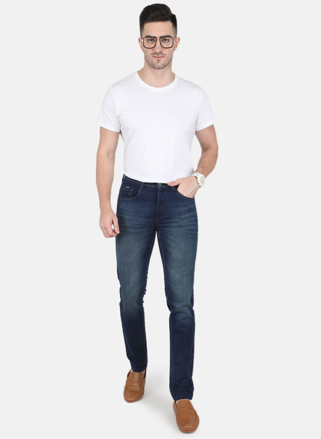 Men NAvy Blue Skinny Fit Denim