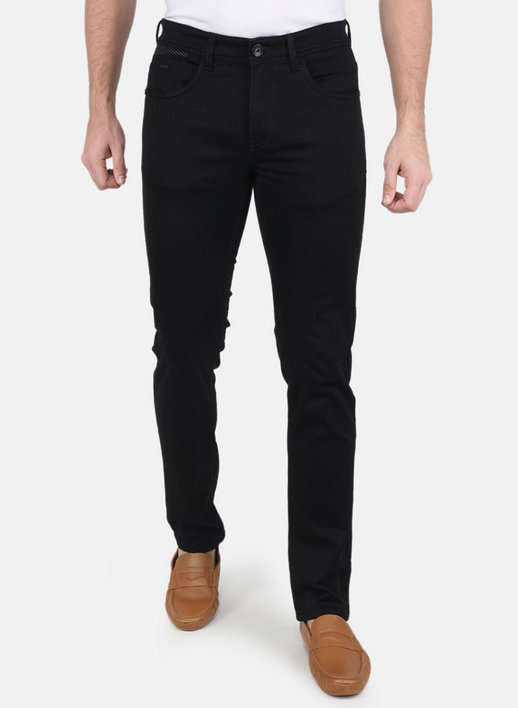 Men Black NArrow Fit Denim