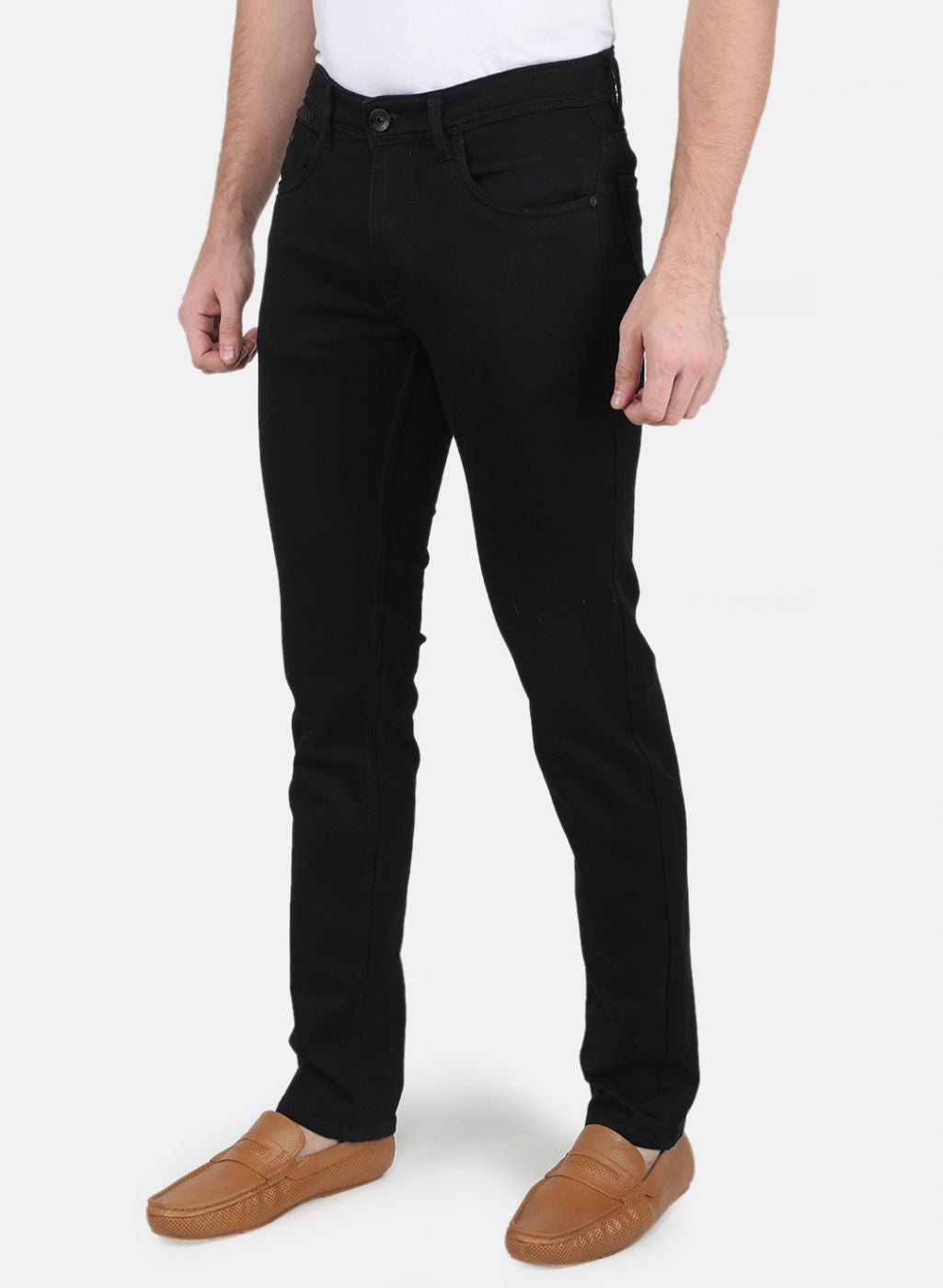 Men Black NArrow Fit Denim