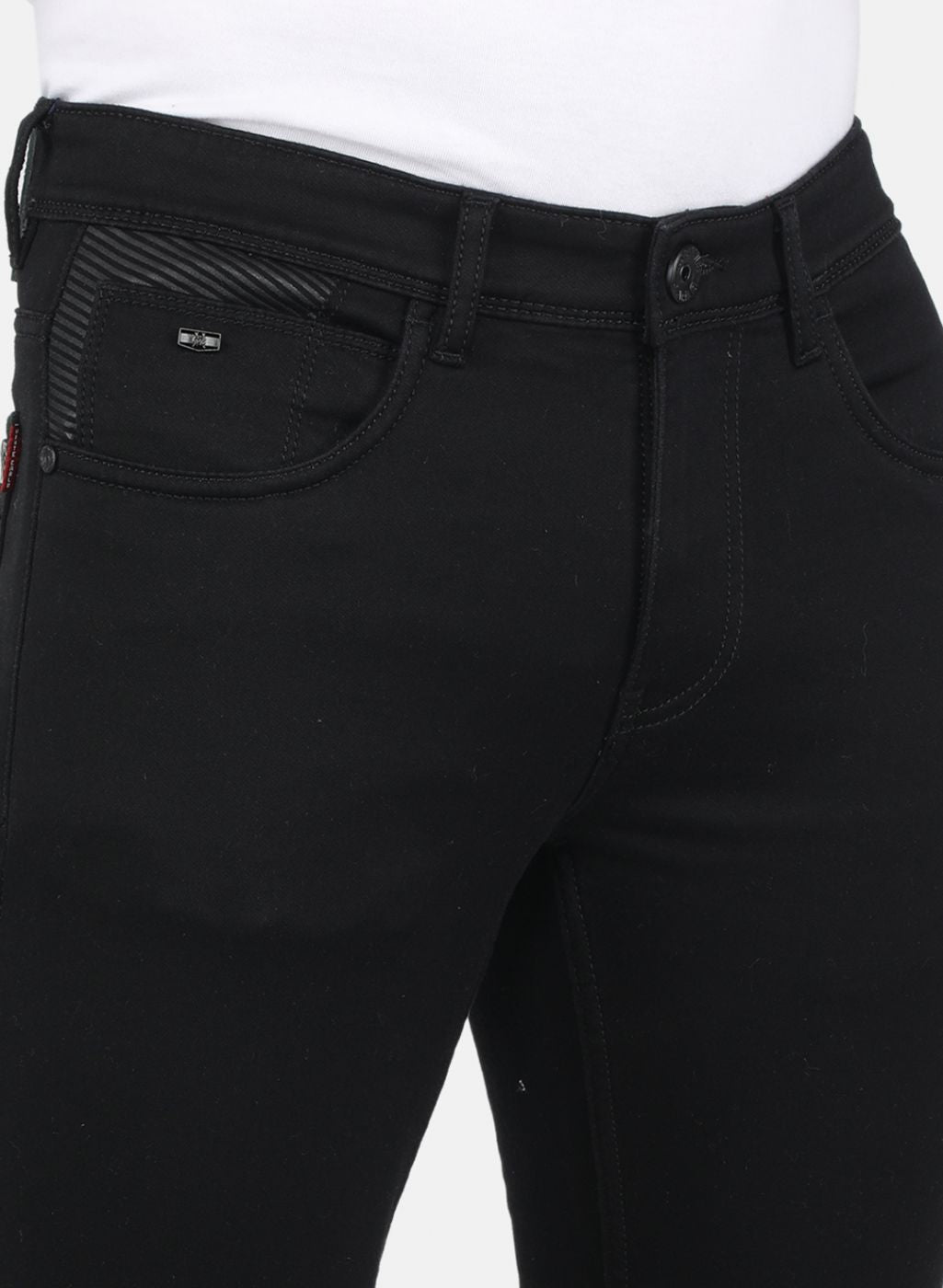 Men Black NArrow Fit Denim