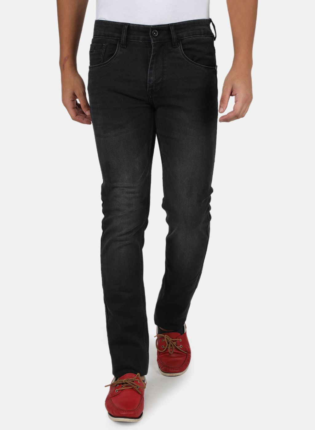 Men Black Narrow Fit Denim