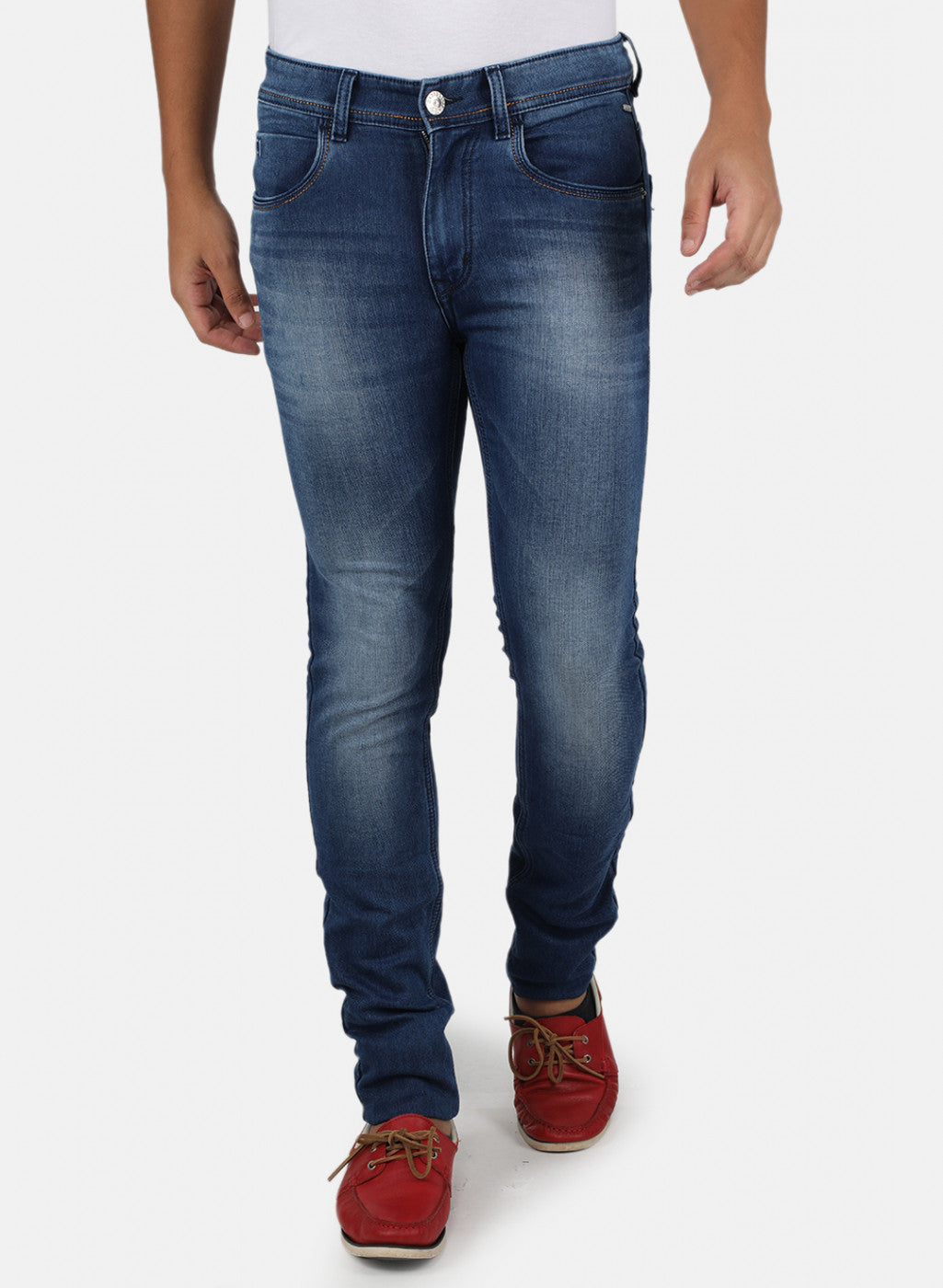 Men Light Blue Skinny Fit Denim