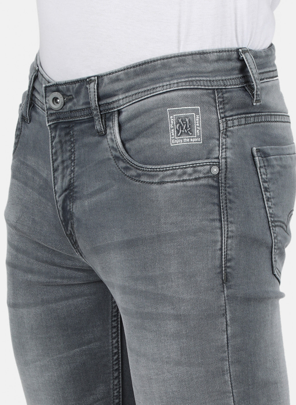 Men Grey Narrow Fit Denim