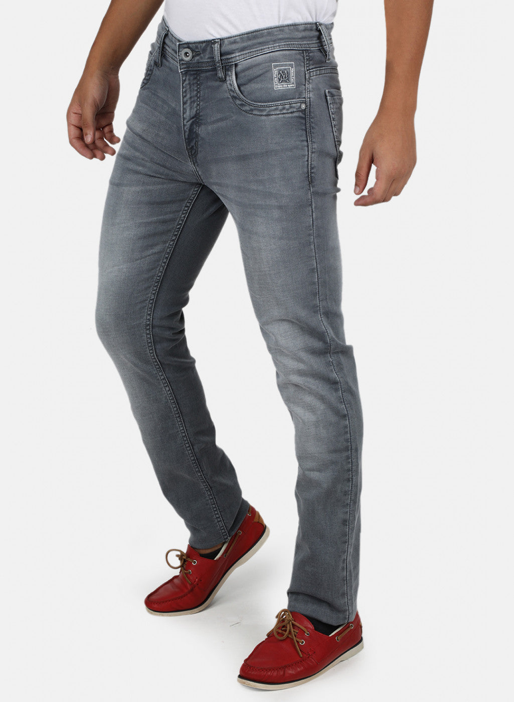 Men Grey Narrow Fit Denim