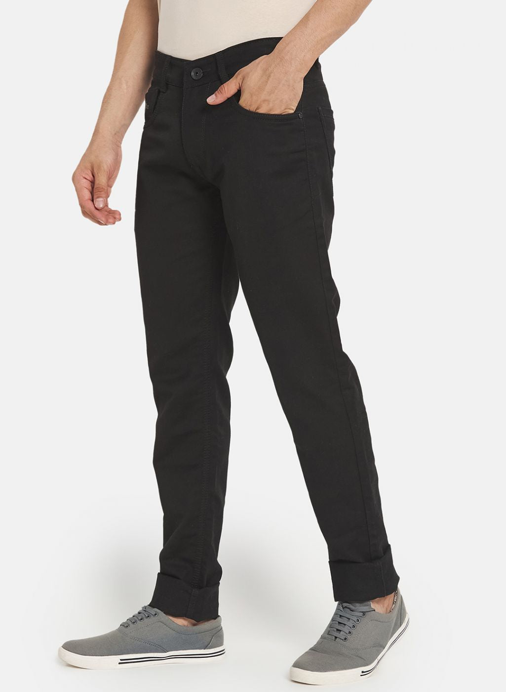 Men Black Skinny Fit Denim