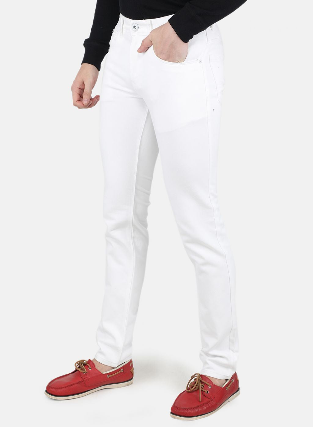 Men White Skinny Fit Denim