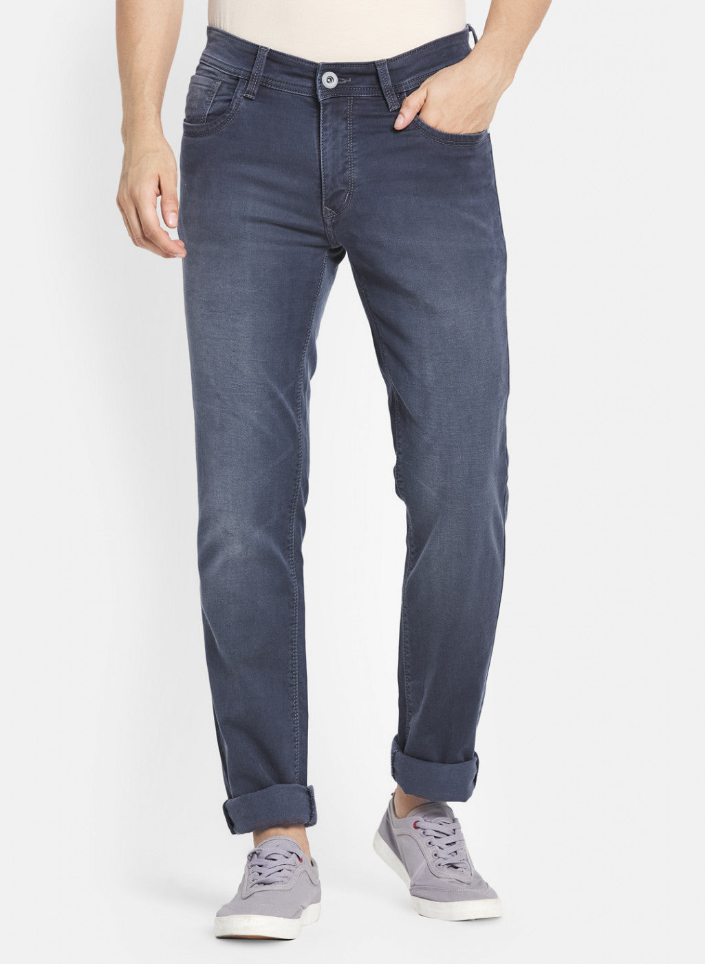 Men Grey Narrow Fit Denim