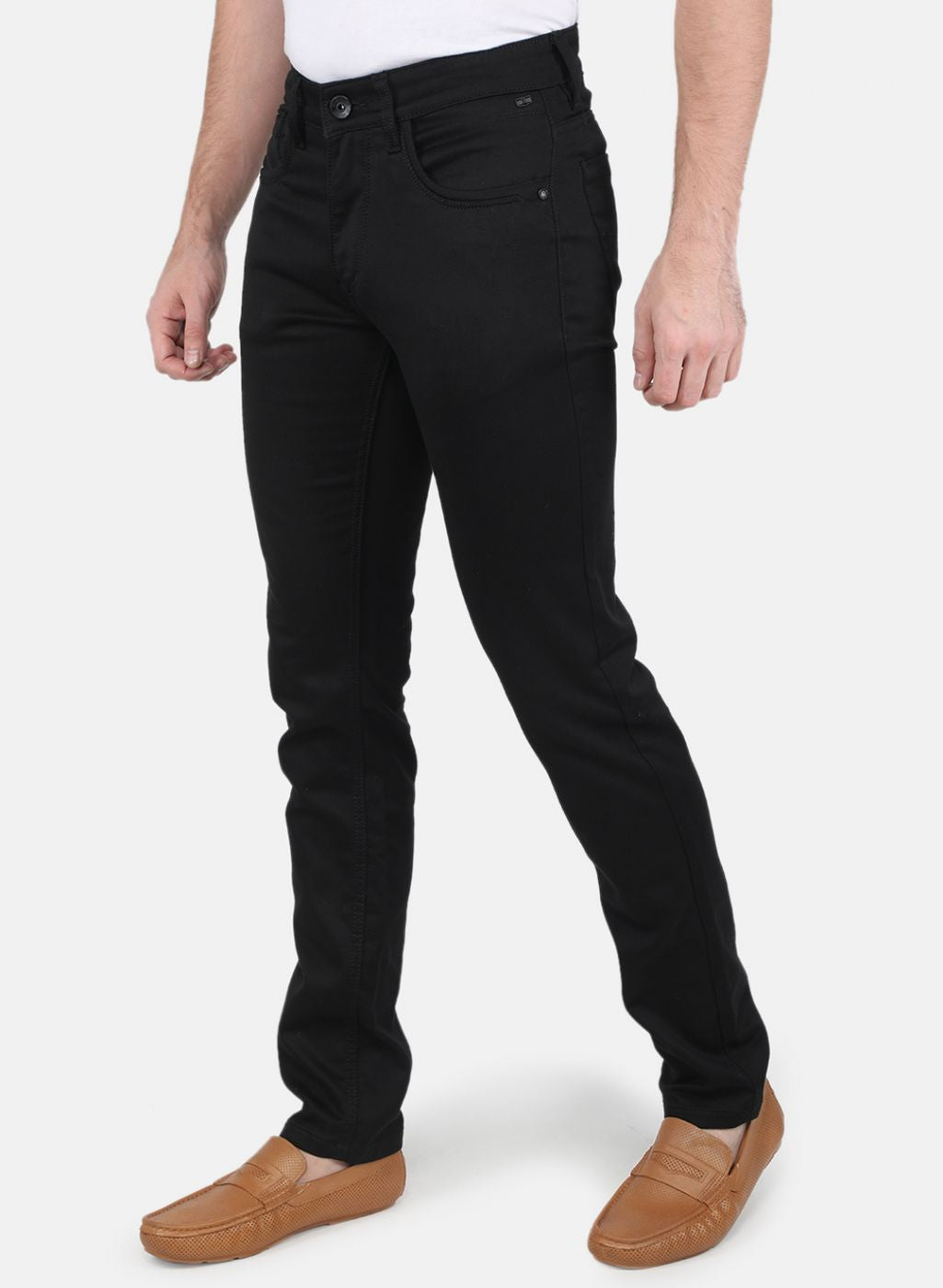 Men Black NArrow Fit Denim