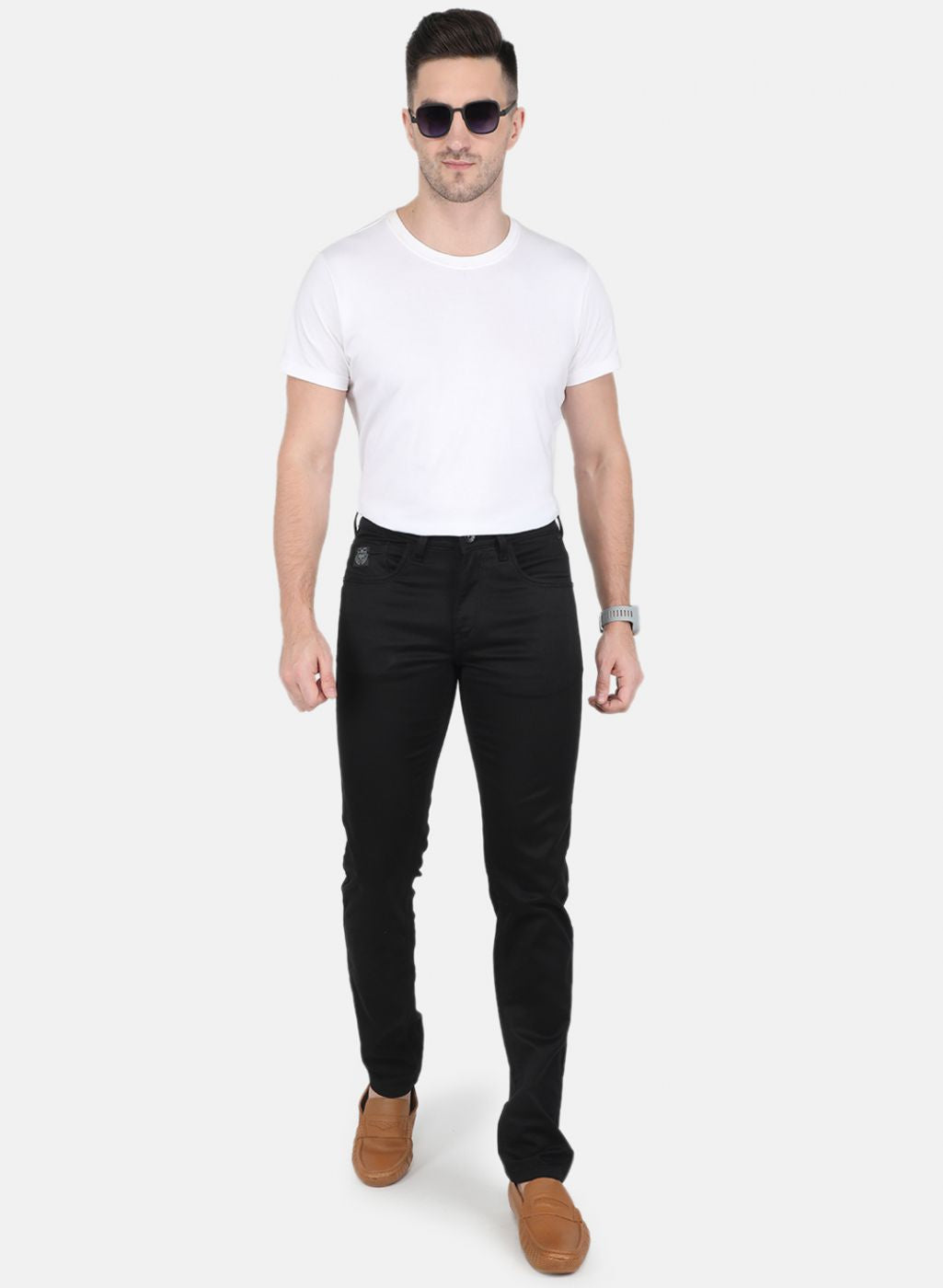 Men Black NArrow Fit Denim