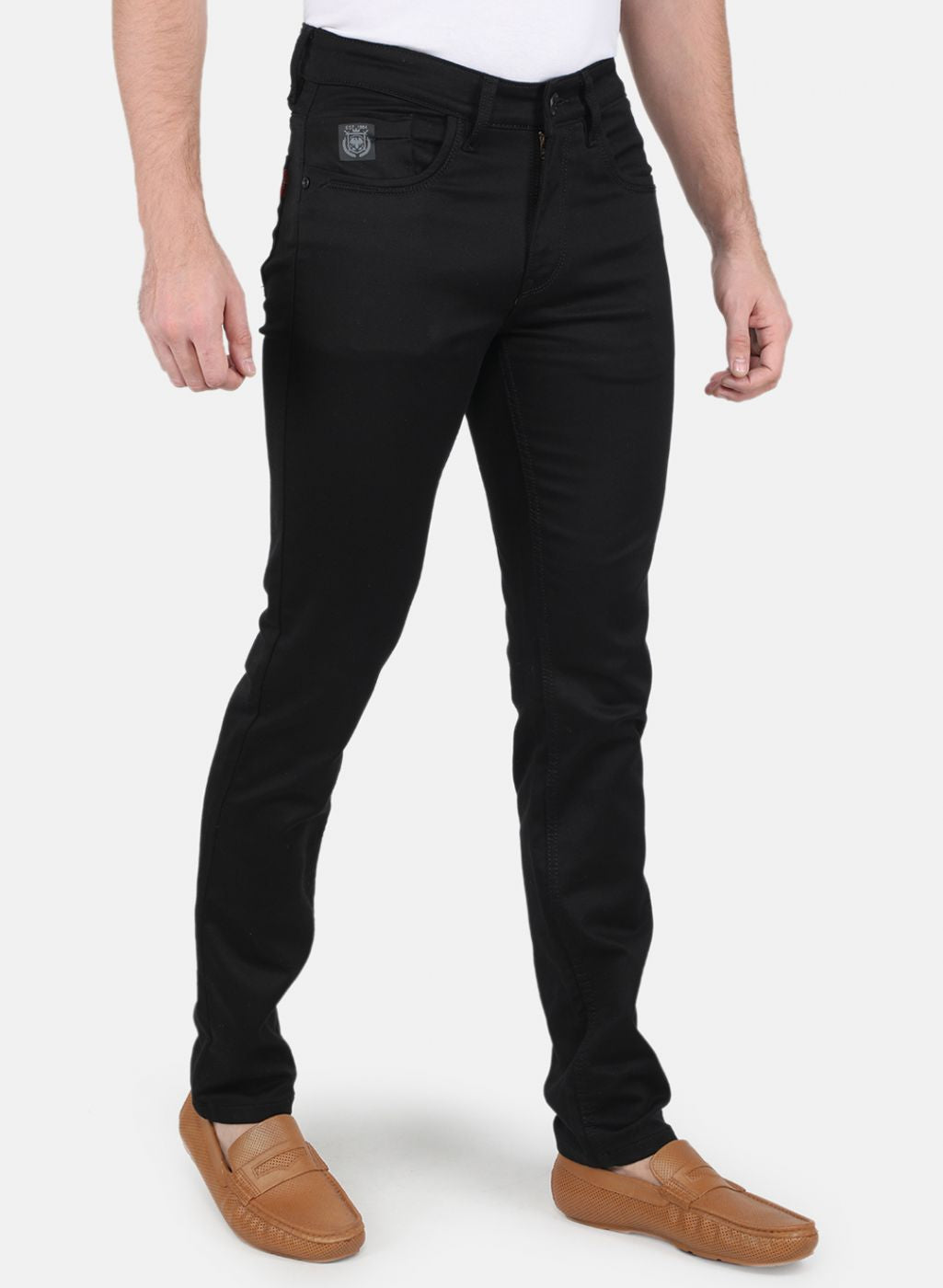 Men Black NArrow Fit Denim