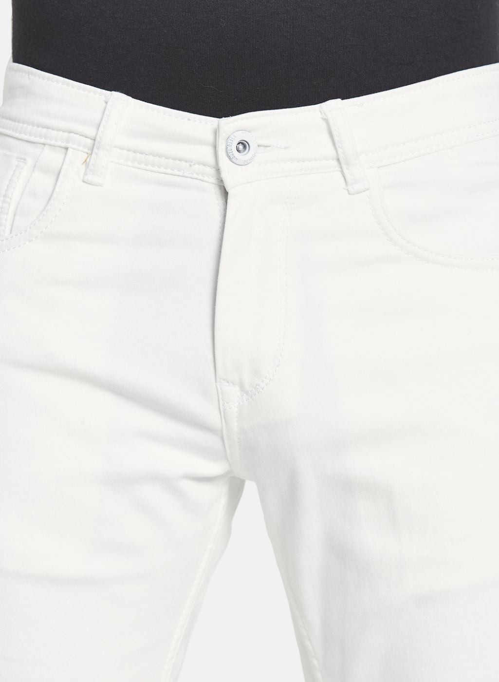 Men White Narrow Fit Denim