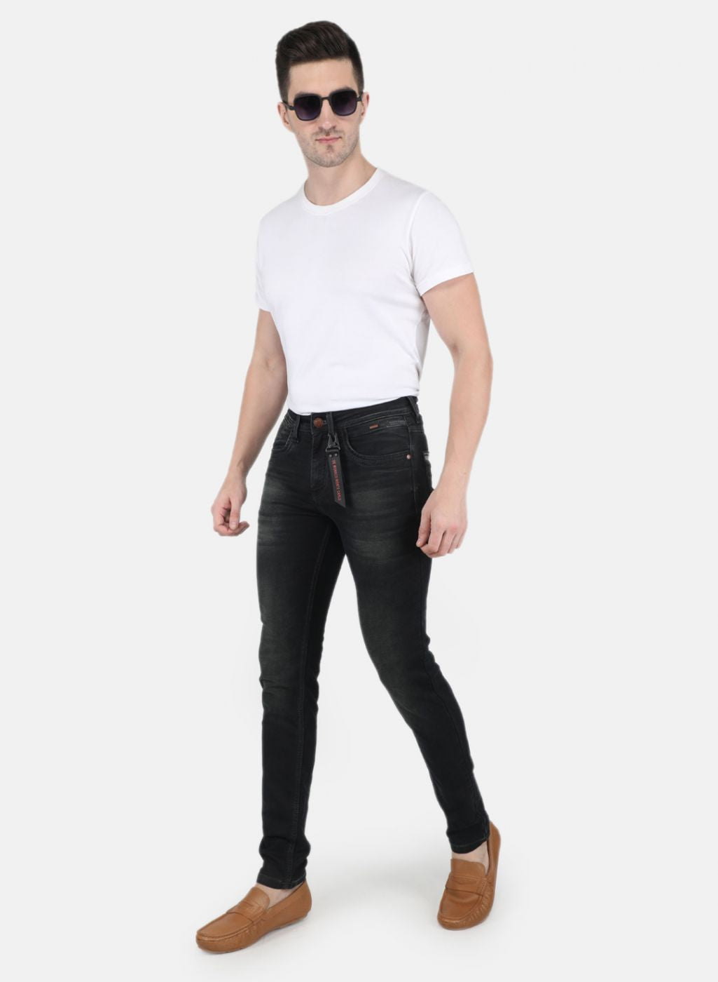 Men Green Skinny Fit Denim