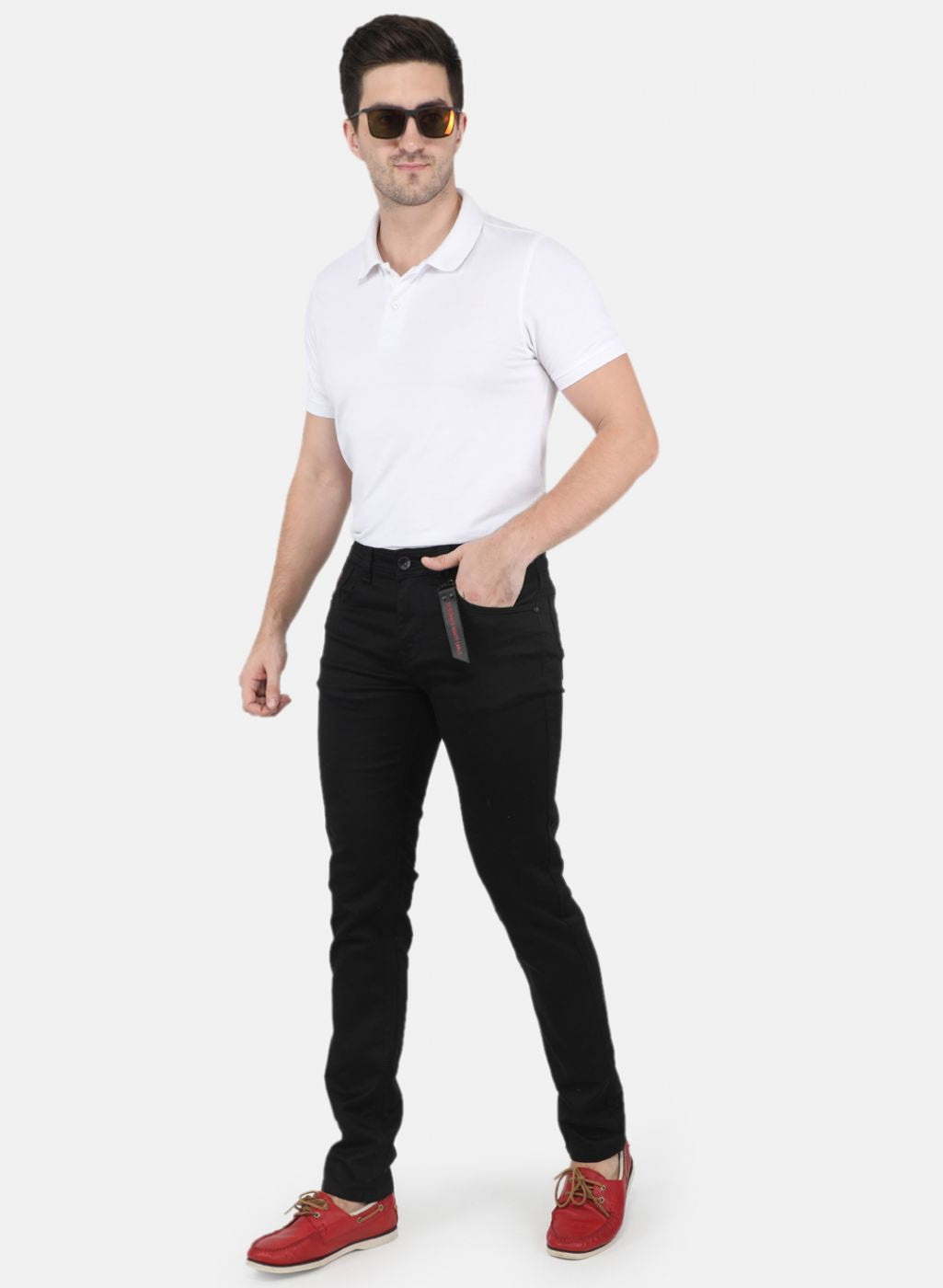 Men Black Skinny Fit Denim