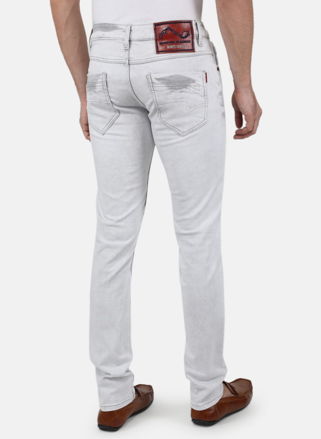 Men White Narrow Fit Denim