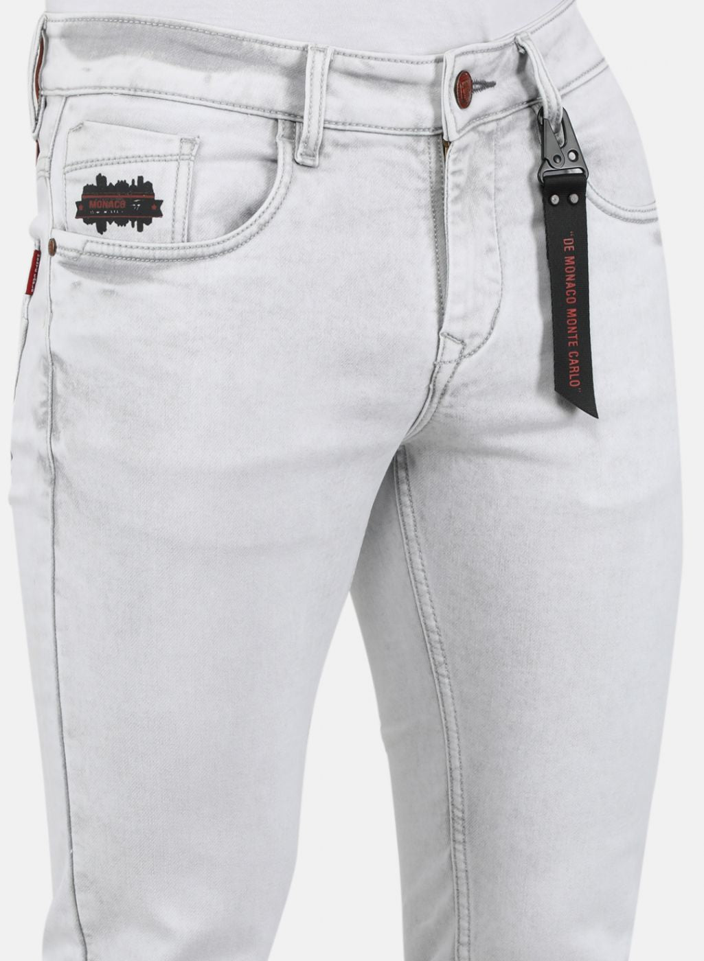 Men White Narrow Fit Denim