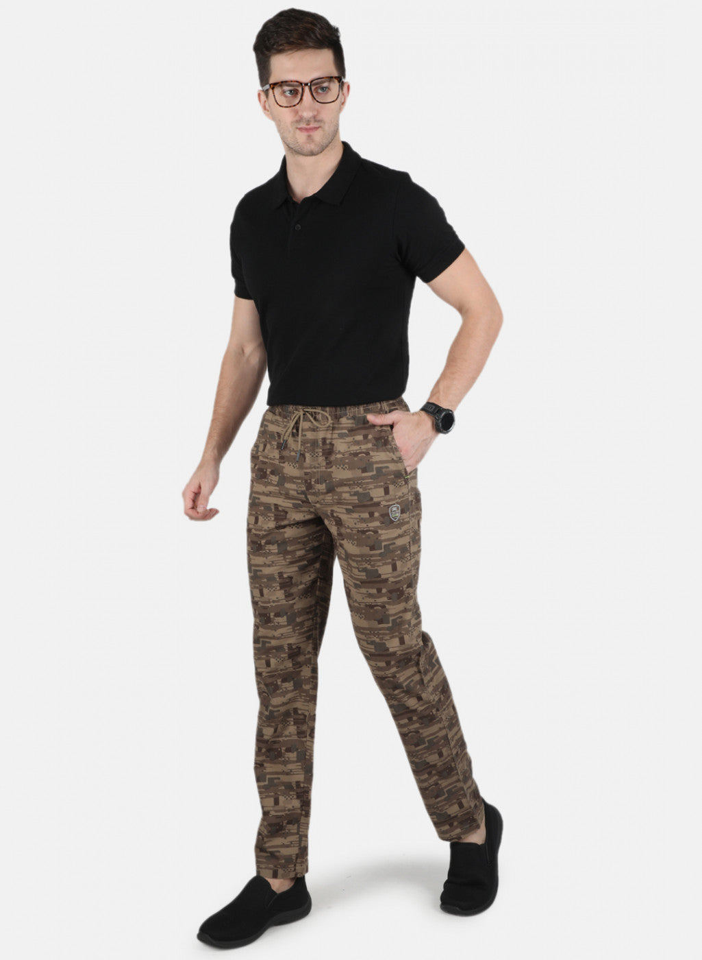 Men Khaki Printed Lower