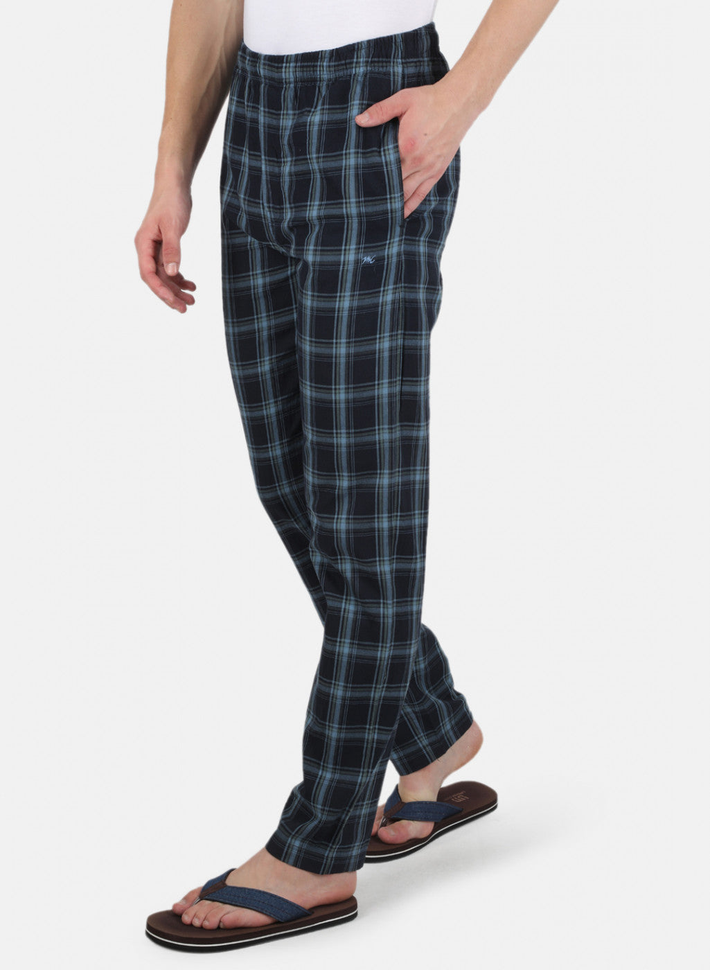 Men NAvy Blue Check Lower