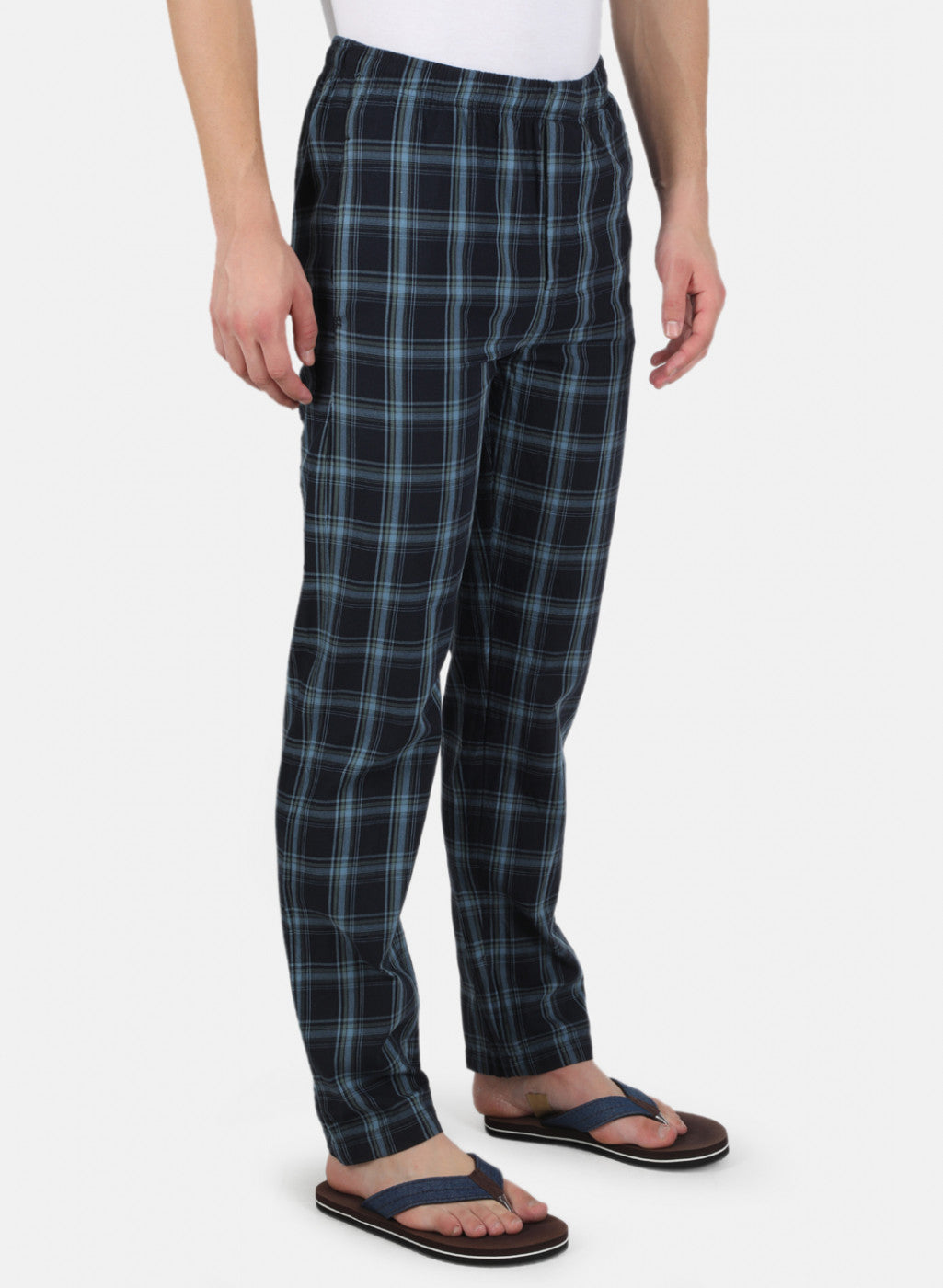 Men NAvy Blue Check Lower