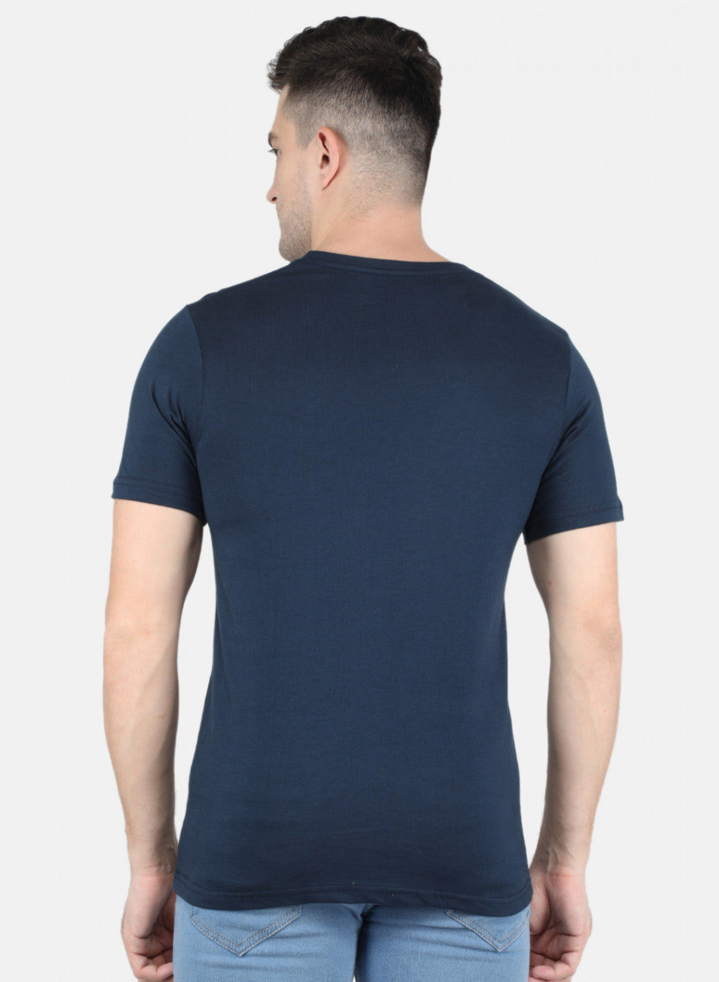 Men Blue Solid T-Shirt