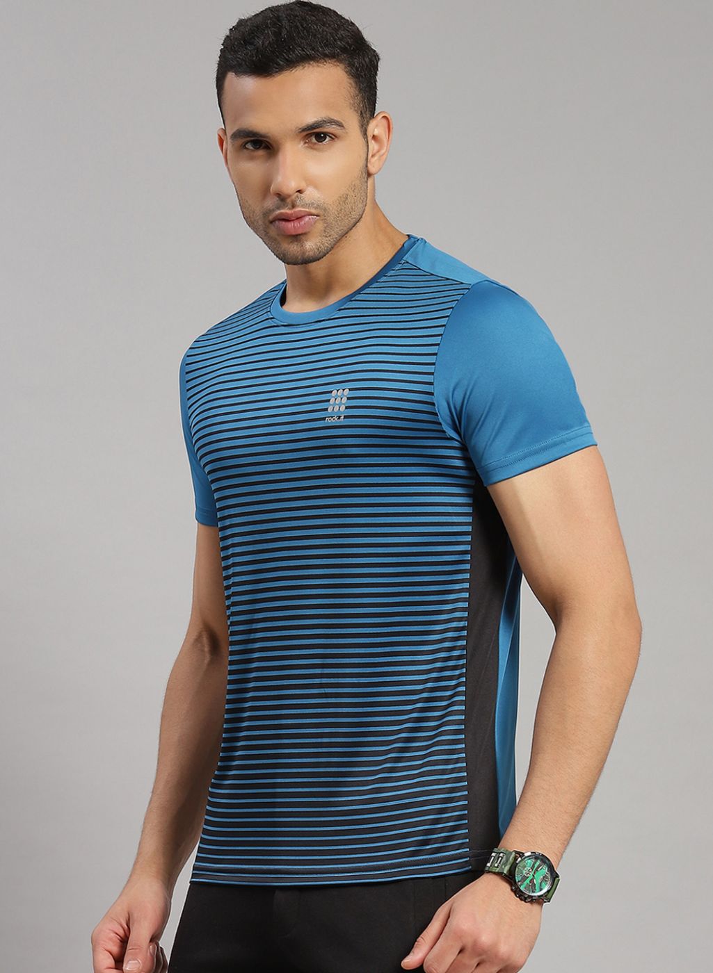 Men Blue Stripe T-Shirt