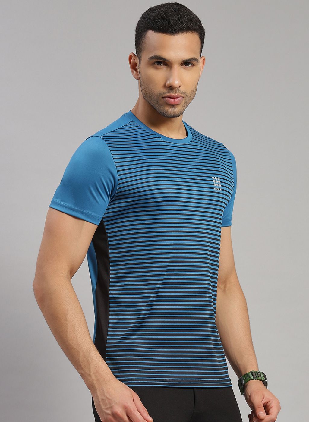 Men Blue Stripe T-Shirt