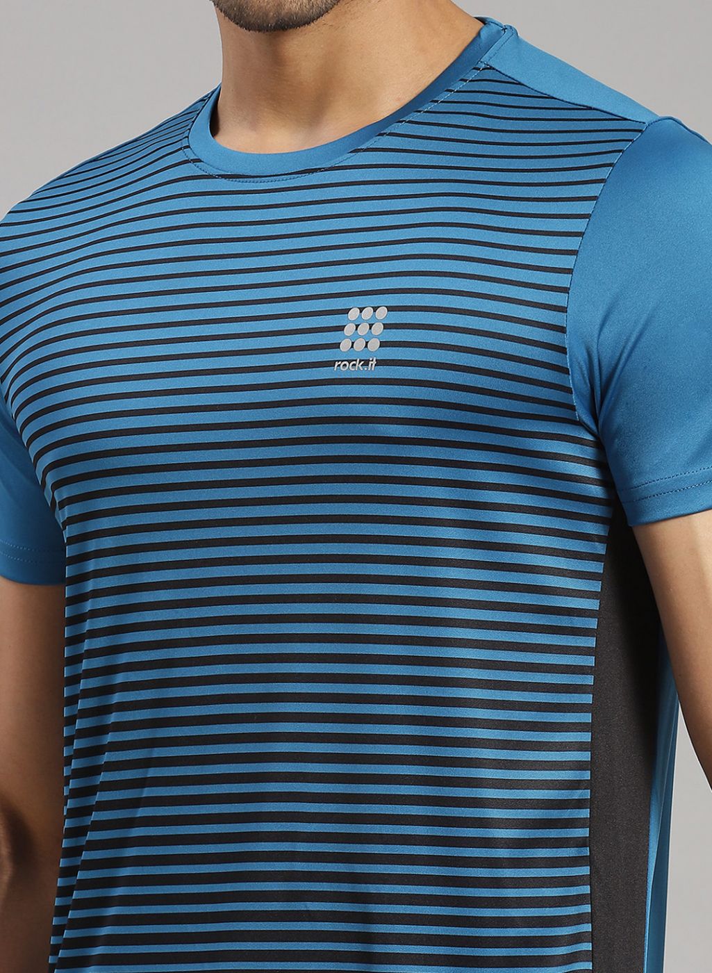 Men Blue Stripe T-Shirt